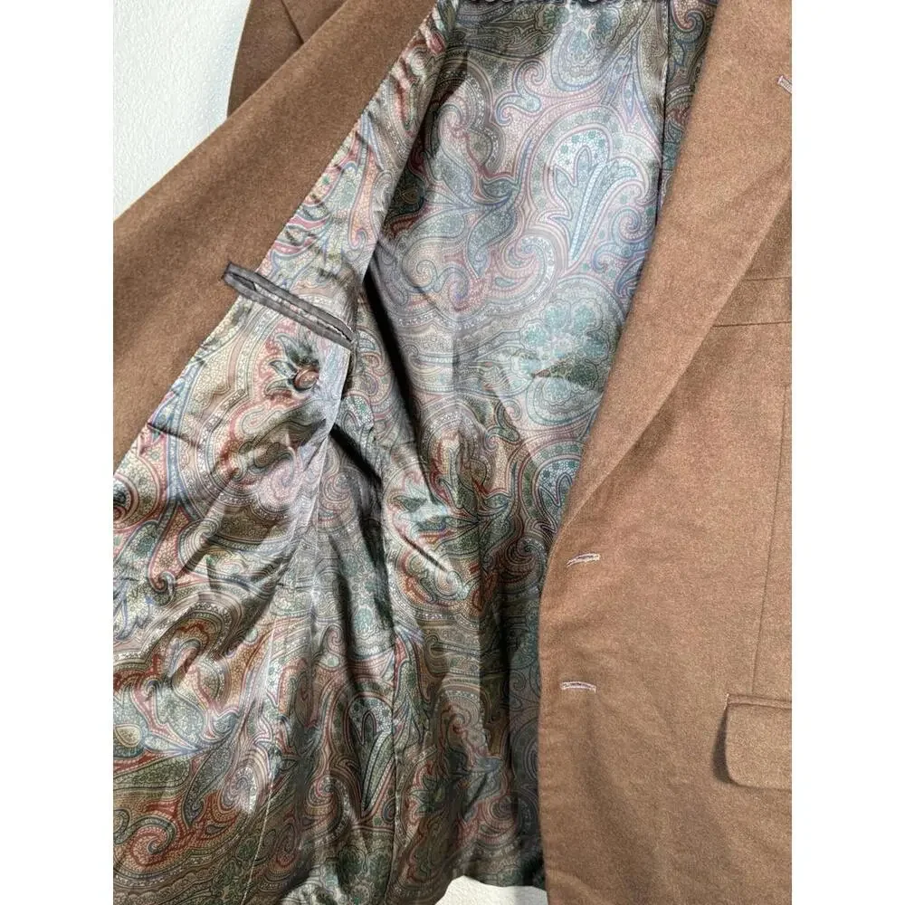 Lauren‎ Ralph Lauren Men’s Blazer Jacket Sz 42 S Brown Velvet Paisley Lining
